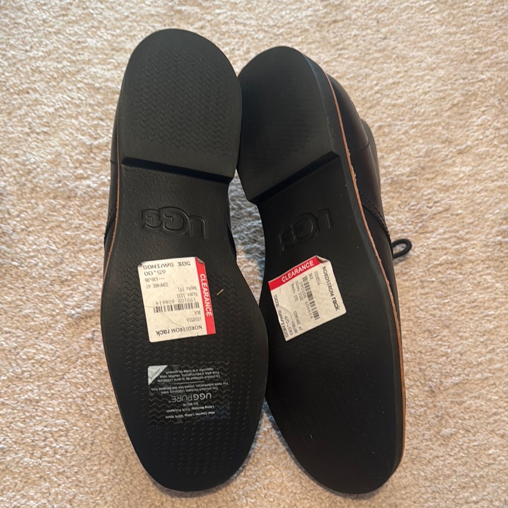 UGG Classic Black Leather Men's Shoes - Picture 10 of 10